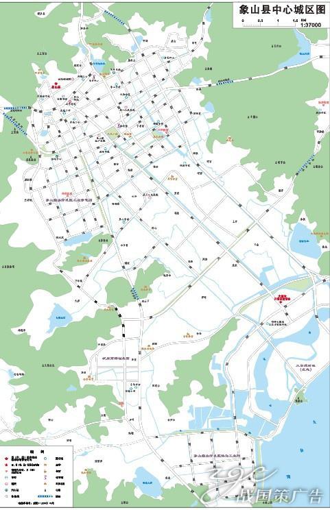 打印定制高清电子版素材交通水系卫星地形政区地图宁波市象山县