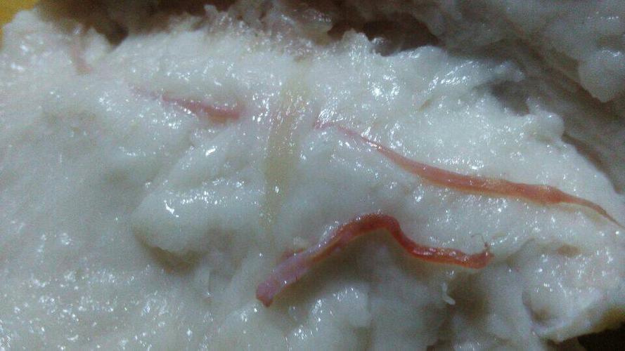 请问这猪肉里是血管还是其他东西?