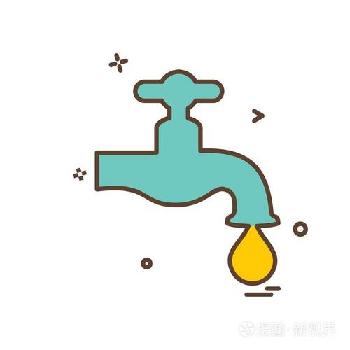 水龙头图标设计彩色插图
