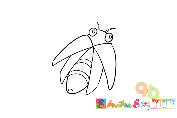 儿童简单画 萤火虫简笔画步骤图