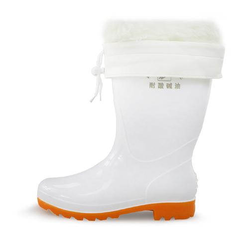双星食品卫生靴雨靴白色厨房专用橡胶防水防酸碱油中筒雨鞋四季通用