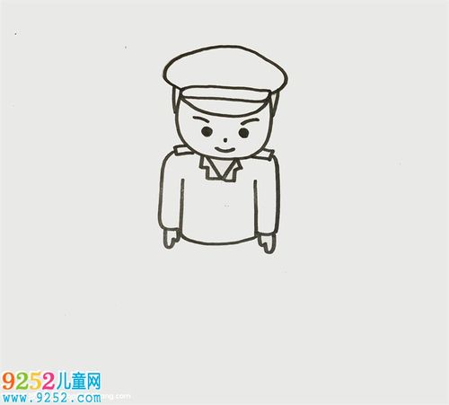 军人怎么画? 职业人物简笔画 - 9252儿童网