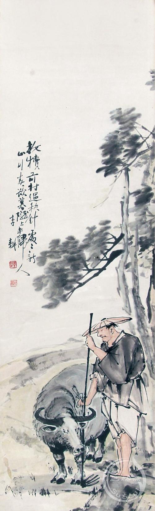 李耕《渔樵耕读》四条屏