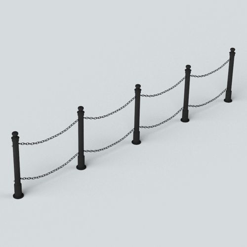 欧式铁链栏杆模型素材-三维家模型素材库