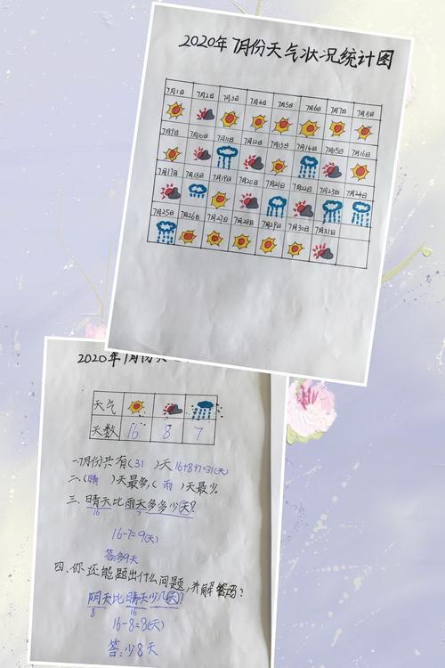 我的7月份天气状况统计图