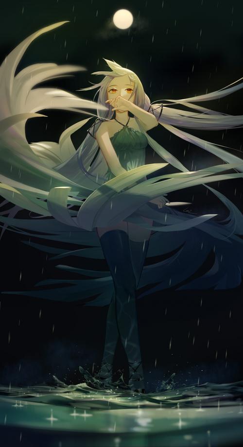 雨月星尘女子4k手机壁纸动漫竖屏