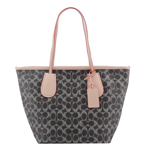 coach 宽底c logo肩背/托特包(大/咖啡)