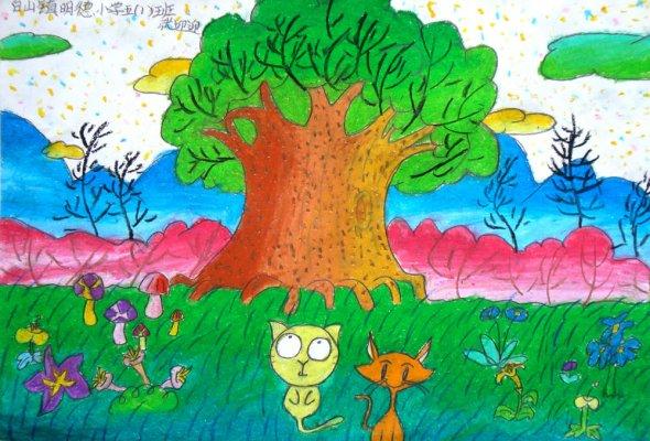 儿童画大全--油画棒作品春天