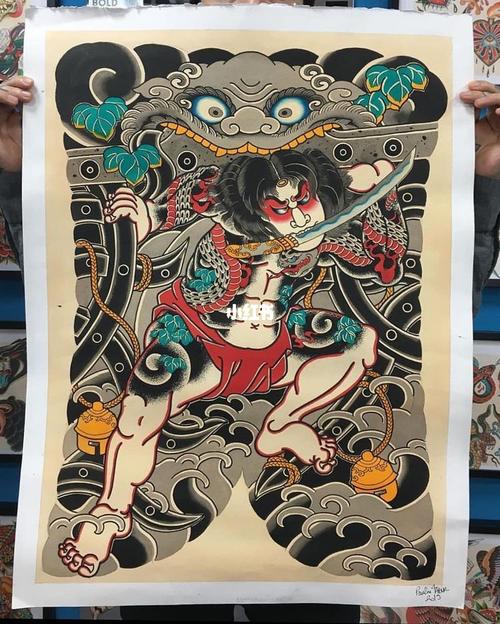 张顺破水门纹身手稿