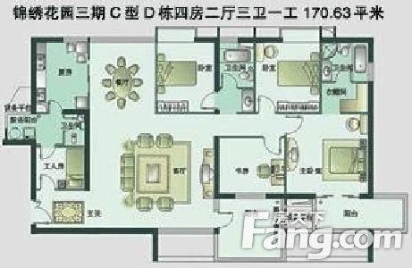 170平米锦绣花园三期,住家精装修 有钥匙带您看!