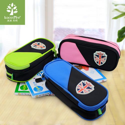 韩国kk树小学生笔袋儿童文具盒铅笔盒男女孩大容量多层简约笔袋