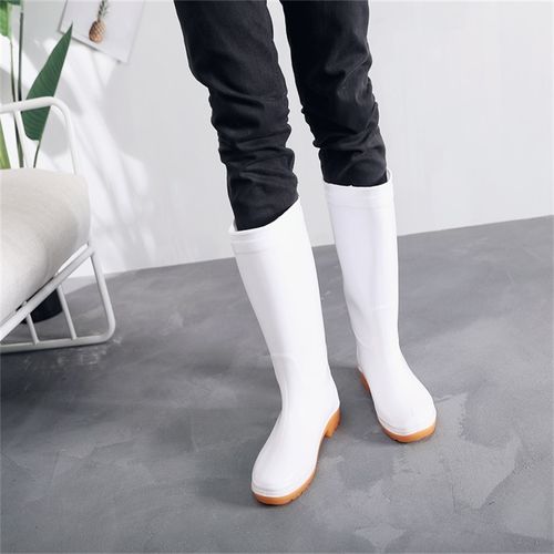 开发票食品厂白色水鞋中食品卫生靴雨靴耐磨套鞋水靴耐酸碱油白男39