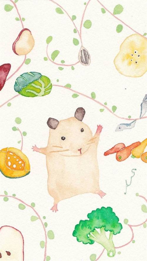小清新,手绘,简约壁纸,仓鼠,小清新,手绘,简约,手机壁纸手绘清新小