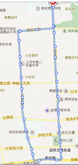 燕郊302路公交车有没有到化工大学的站点