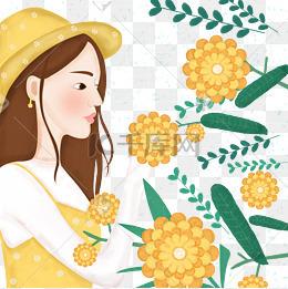 闻花陶醉女生头像