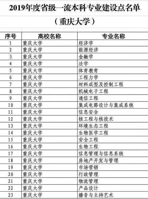 教育部公布"双万计划"名单,重庆大学27个专业入选国家一流本科专业