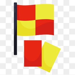 红黄国旗卡通插画