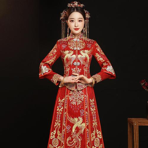 秀禾服2021年新款结婚女新娘礼服修身显瘦中式婚纱秀禾龙凤褂嫁衣