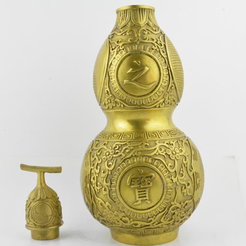 永发铜器厂家批发纯铜金属铜葫芦摆件铜器工艺品大小家居装饰*.