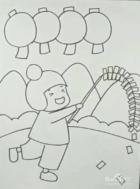 过年的情景怎么画