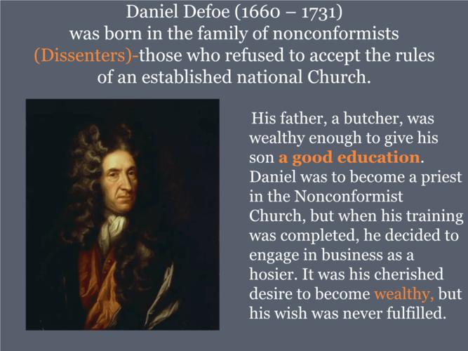 danieldefoe笛福丹尼尔hislifeandworkrobinsonppt11页