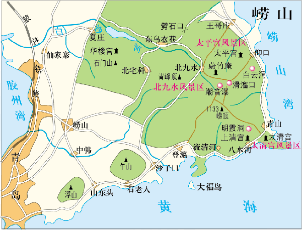 青岛崂山风景区地图