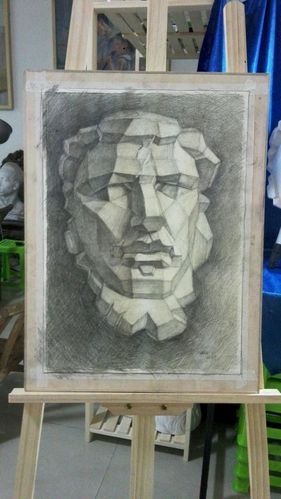 张天润同学亚历山大石膏分面像素描写生作品