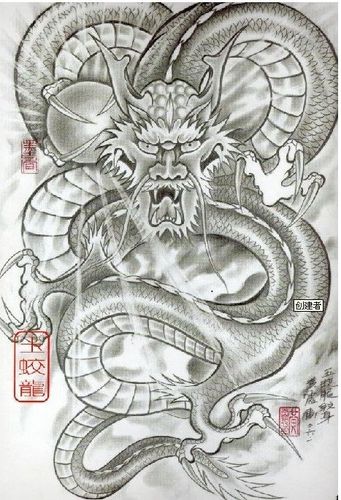 盘龙满背纹身图案大全