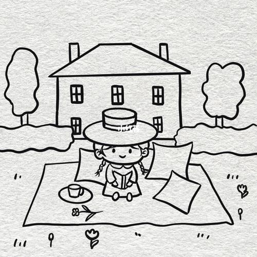 简笔画练习 | 户外看书02_简笔画_户外_寒假去哪玩_画