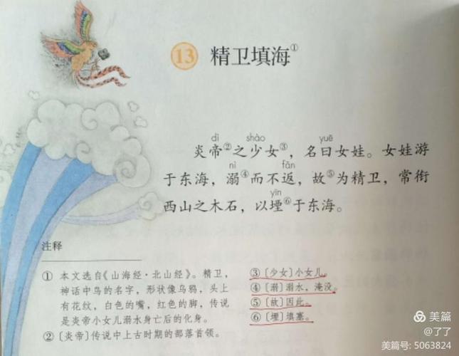 阅读文言文一三步法 下面以四上《精卫填海》为例说明.