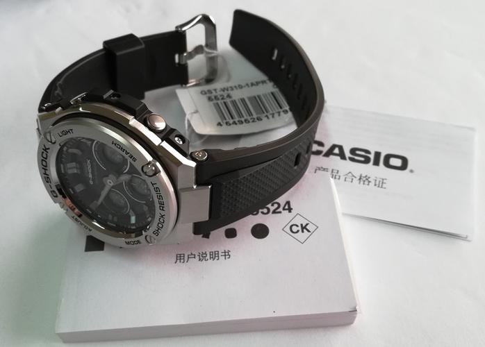 热卖实体店casio卡西欧光能6局电波表gst-w300g-1a9 gshock男表防水表