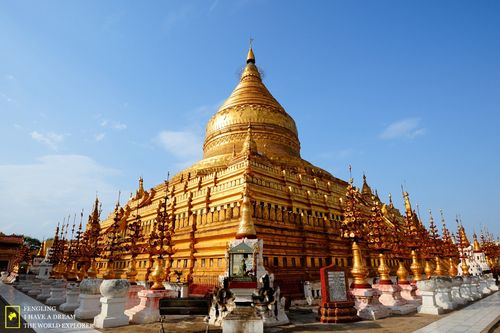 瑞西光塔,是蒲甘最古老的寺庙,也是蒲甘唯一用石头堆砌的建筑,缅甸.