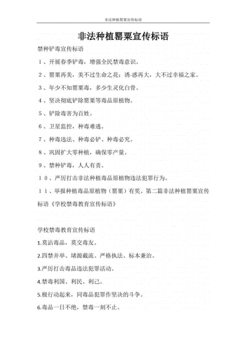 活动方案非法种植罂粟宣传标语.docx 10页