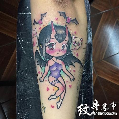 欧美女肖像纹身魅魔纹身魅魔纹身手稿素材