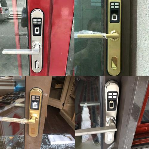[莎莎筱栈] 铝合金窄门锁塑钢平移门阳台飘窗指纹密码锁 断桥铝门框锁
