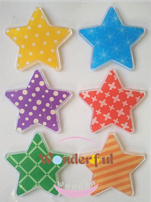 儿童卡通五角星贴纸果冻贴纸冰箱玻璃瓷砖无痕静电贴画彩色星星贴