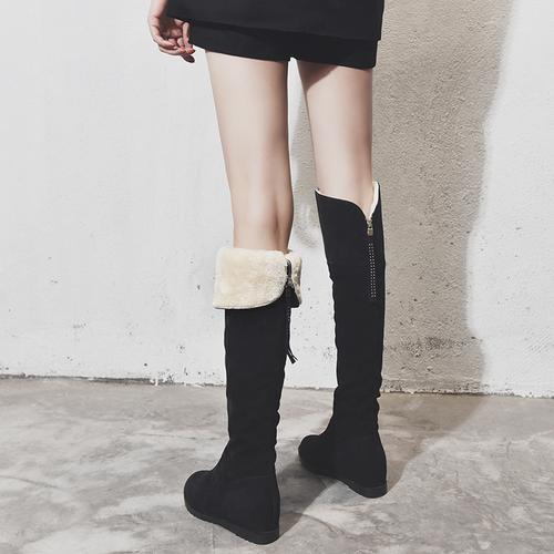 过膝长靴不掉筒高筒靴子2020新款秋冬季加绒百搭时装靴