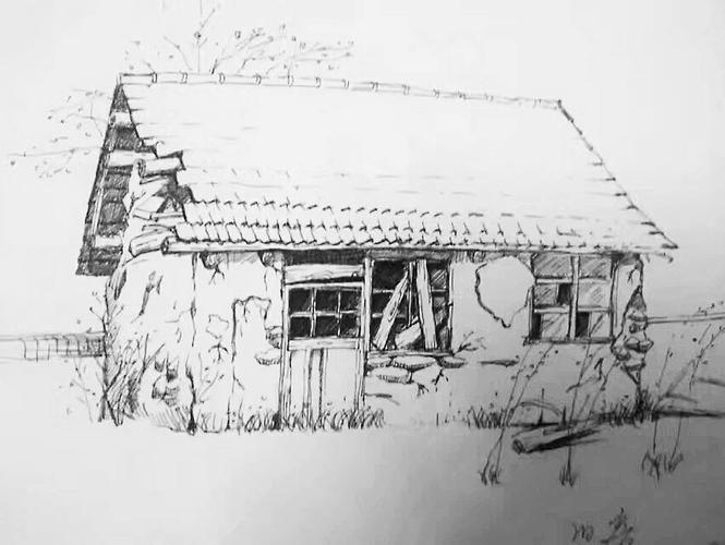 乡下旧房|纯艺术|速写|么么哒的画 - 原创作品 - 站酷