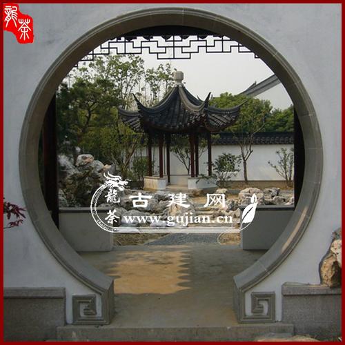 圆形拱门青砖门套青砖门套线中式庭院门洞中式门套