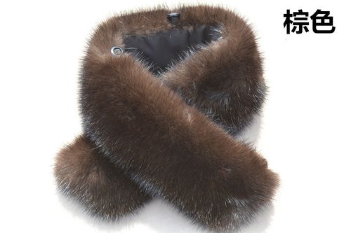 水貂毛领 真毛毛领子 男士貂皮领 貂毛立领棕色黑色衣领 厂家直销