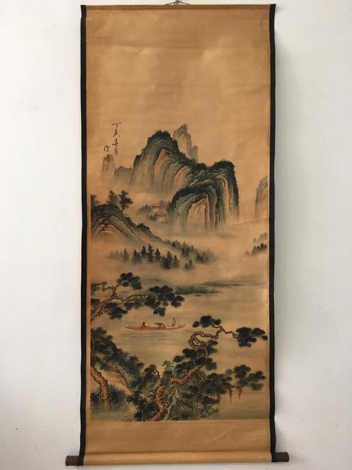 厂家批发仿古做旧字画人物中堂画客厅办公挂画宣纸卷轴书法字画新