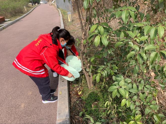 西安市雁塔区西姜村小学开展"迎接十四运 给地球一点色彩"植树节志愿