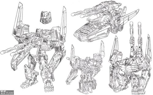 变形金刚超能勇士.人物角色设计图纸(含最初设计)极其