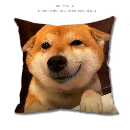 柴犬狗头表情同人周边抱枕头毛绒玩偶具同款床头沙发