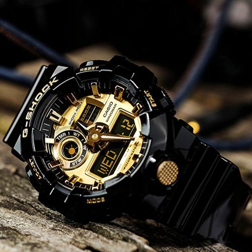代购casio卡西欧手表男黑金gshock黑暗武士防水电子腕表ga110gb