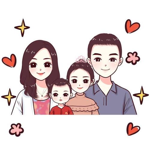 一家三口,四口亲子头像