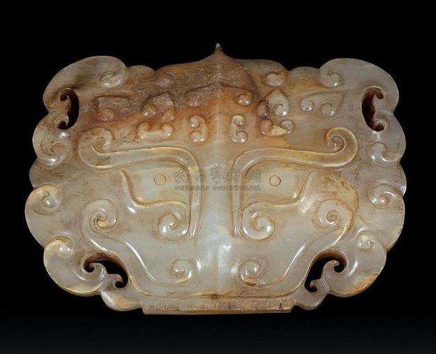 汉代 青白玉兽面纹铺首3