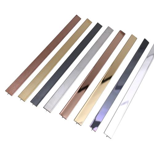t型钛金条黑色不锈钢金属背景墙吊镜面拉丝边框条包收