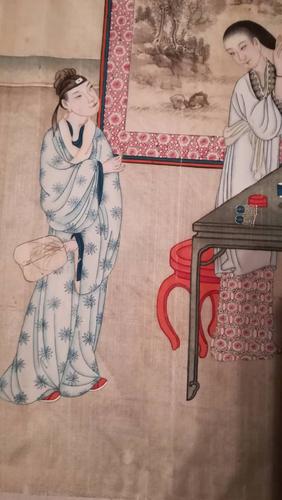 中国絵画■肉笔■细密画■绢本■额マット付■作者など详细不明■清朝