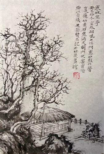 朱荣贤:亭子"空山无人,人迹未远"的感觉如何画